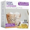 The Clean People Laundry Detergent Pods - Hypoallergenic Laundry Pods - Ultra Concentrated, Recyclable Packaging, Stain Fighting - Lavender, 32 Pack