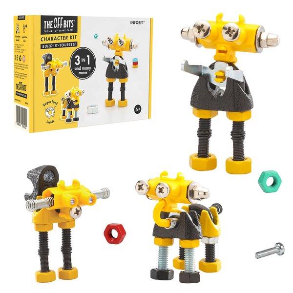 The Off Bits InfoBit Build Your Own Robot Toy Construction Set, Educational STEM Activities Learning Kit, Creative Build and Play Model Kit Steam Toys for 6 7 8 9 10+ Year Old Boys and Girls