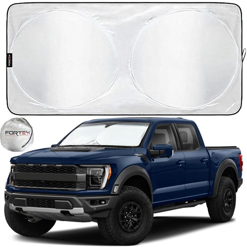 FORTEM Car Sun Shade for Windshield, Sun Visor Front Windshield Sunshade, Windshield Cover, Automotive Interior Sun Protection, Foldable, Storage Bag