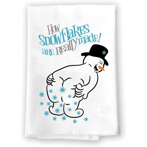 Christmas Decor | Decorative Kitchen and Bath Hand Towels | How Snowflakes Are Made Snowman | XMAS Winter Novelty | White Towel Home Holiday Decorations | Gift Present