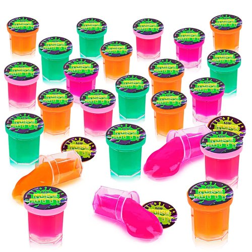ArtCreativity Mini Noise Putty for Kids - Bulk Pack of 48 Slime - Assorted Vibrant Colors, Birthday Party Favors, Goodie Bag Stuffers, Piñata Filler, Funny Prank Toy, for Boys and Girls