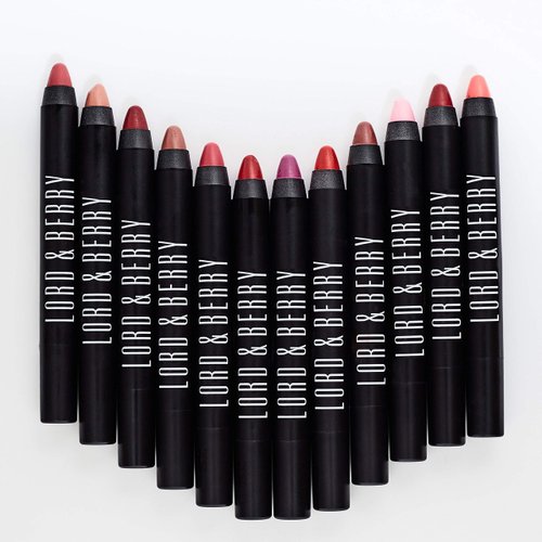 Lord & Berry 20100 Crayon Matte Lipsticks Intense Color with Soft & Creamy Touch Enriched with Vitamin E Hydrating Long Lasting Lipstick for Women, Vegan & Cruelty Free Makeup Set, Charme
