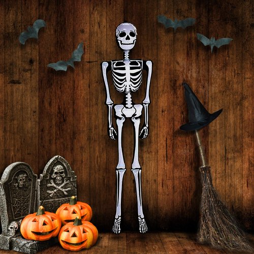 ArtCreativity Life-Size Halloween Skeleton Inflate Decoration (6ft Tall) Cute and Creepy Home Decor | for Indoor and Outdoor Use | Halloween Party Supplies, Contest Prize for Kids