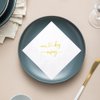 Geloar One Day Away Rehearsal Dinner Cocktail Napkins, 100 Pack Gold One Day Away Party Supplies Paper Napkins in Bulk for Rehearsal Dinner Wedding Beverage Table Decorations | 2-Ply, 5x5 Inches