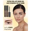 2Pcs Peel Off Tattoo Eyebrow Gel Set- Light Brown Eyebrow Tattoo Peel Off Tinted Brow Gel, Last Up to 3 Days, Waterproof Eyebrow Tattoos Gel, Peeling Eye Brow Makeup Gel with Brow Stencils & Razor-02