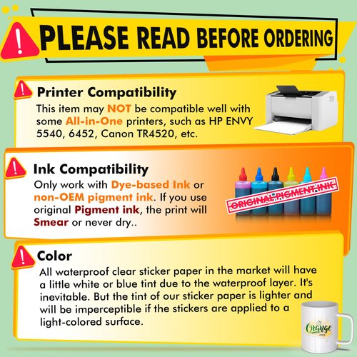 Koala 95% Clear Sticker Paper for Inkjet Printer - Waterproof Clear Printable Vinyl Sticker Paper - 8.5x11 Inch 15 Sheets Transparent Glossy Sticker Paper for DIY Personalized Stickers, Labels, Decals