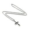 HZMAN Mens Stainless Steel Cross Pendant Necklace with Wheat Chain (Silver)