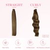 GOO GOO Ponytail Extension, Long Straight Wrap Around Clip in Handmade Real Human Hair for Women,Hair Piece Pony Tail Hair Extensions Hairpieces for Girls,Chocolate Brown to Caramel Blonde 80g 18inch