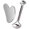 sanforce Stainless Steel Gua Sha and Face Rollers,Metal Face Roller for Eyes Neck,Anti-aging Facial Roller