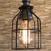 Newhouse Lighting WLG1B Ca Metal Guard for Ceiling Fan, Pendant String Light and Vintage Lamp Shades/Cover, Industrial Wire Fixture Iron Bird Cage, 1 Count (Pack of 1), Black