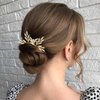 Foryysa Bridal Wedding Hair Pins for Women Gold Rhinestone Flower Headpiece Elegant Handmade Vine Headwear Sparkly Wheat Design (3 pcs)