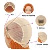 Sapphirewigs Orange Wig Long Natural Straight Wave Wigs Synthetic Lace Front Hair Replacement Wigs Beauty Blogger Daily Makeup Cosplay Ginger Wig for Women Halloween Costumes Wigs