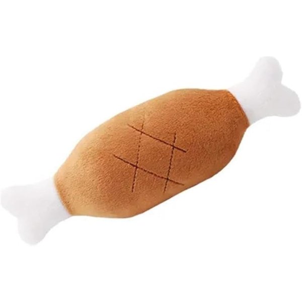 1Pc Brown Chicken Leg Plush Toy,Creative Pet Chew Toys,Interactive Sound Toys,pet Squeaker Toy,Chicken Legs Bone Pet Funny Toy,for Dogs and Cats,Squeak Toys,Perfect for Pet’s Teeth Pet Supplies