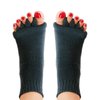 Hydrothotics Happy Feet Toe Separator Socks - Comfortable Alignment Socks – Washable Massage Socks – Prevent Foot Cramp and hammertoes - Black