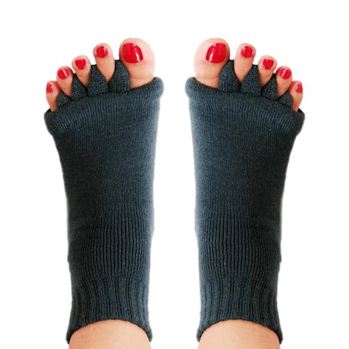 Hydrothotics Happy Feet Toe Separator Socks - Comfortable Alignment Socks – Washable Massage Socks – Prevent Foot Cramp and hammertoes - Black