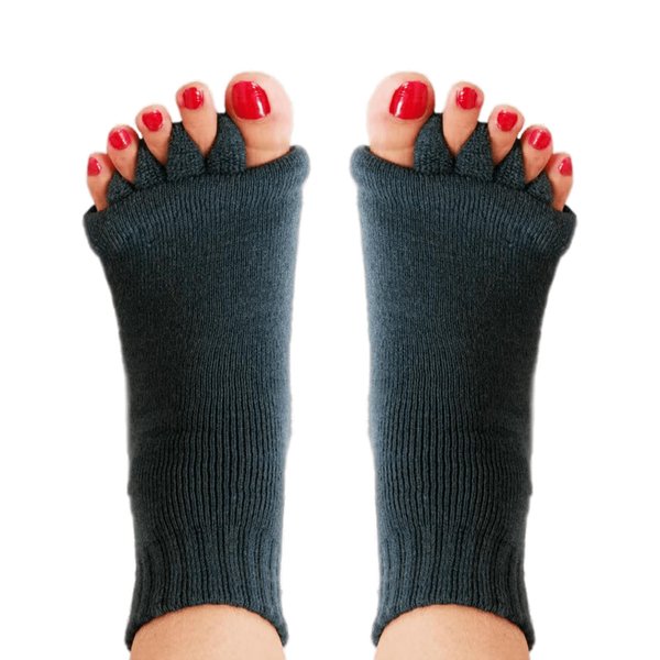 Hydrothotics Happy Feet Toe Separator Socks - Comfortable Alignment Socks – Washable Massage Socks – Prevent Foot Cramp and hammertoes - Black