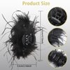 QXUJI 2PCS Feather Hair Claw Jaw Clips, Non-Slip Hair Barrettes Accessory for 1920s Costume, Strong Hair Grip Clamps for Thick Hair, for Women Girls Cosplay Show, Dancing Party, Classic Dress Up