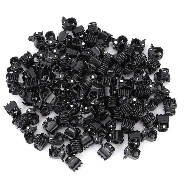 100PCS Black Plastic Mini Clips, Small Claws Hair Clip