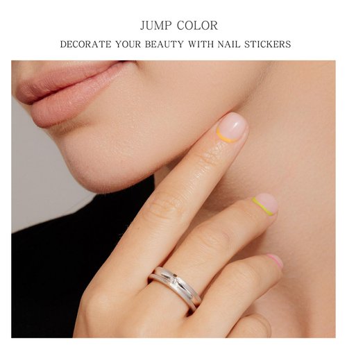 JMEOWIO Semi Cured Gel Nail Strips Colorful French Tip Gel Nail Stickers Nail Supplies Nail Art Design Decoration Accessories