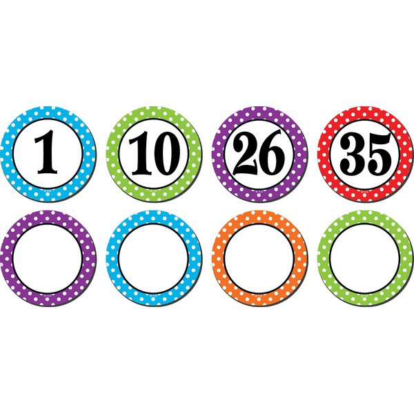 Polka Dot Numbers Magnetic Accents