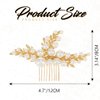 YBSHIN Bride Wedding Hair Comb Gold Pearl Headpiece Leaf Hair Pieces Bridal Side Combs Hair Accessories for Women and Girls