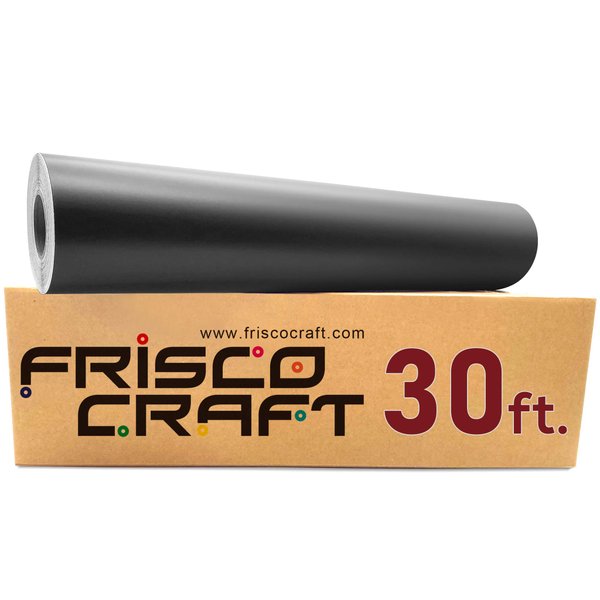 Frisco Craft Matte Black Permanent Vinyl - Black Vinyl Roll - Permanent Outdoor Vinyl, Water & Weather-Resistant with Siliconized Backing - Adhesive Vinyl, Matte Black (12" x 30ft)