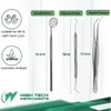 8 Pcs Oral Hygiene Kit Plaque Remover Professional Dental Picks for Teeth, Scraper, Serrated Tweezers, Mouth Mirror, Double Ended Picks for Gum Care Cleaning Set - Stainless Steel with Carrying Case