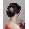 Unicra Rhinestone Bride Wedding Hair Comb Crystal Bridal Hair Piece Bridesmaids Hair Accessories for Women Prom Party Hair Clips (Gold)