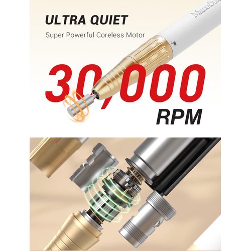 MelodySusie Cordless Nail Drill,SM220E Professional 30000 RPM Rechargeable Electric Nail File for Acrylic and Gel Nails,Portable Efile Nail Machine Gift Set for Manicure Pedicure and Polishing