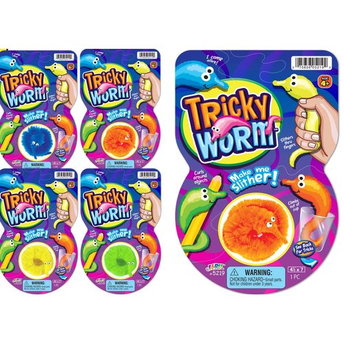 JA-RU Fuzzy Worms on Strings on a String Magic Worms Fidget Toy (4 Assorted Individually Packed) Wiggly Worm On String Twisty Fuzzy Worm Toys for Kids Party Favors ADD Anxiety Relief 5219-4s