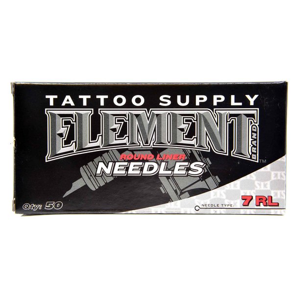 Element Tattoo Supply - Tattoo Needles - Long Bar - Round Liner - Box of 50 - Long Taper - 7RL