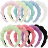 RAISEY 10 Pcs Spa Headband Bulk, Wash Face Headband for Women Makeup Headband Sponge Headbands Face Wash Headband Puffy Hair Band for Washing Face Makeup Women Girls (Terry Cloth)