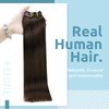 Fshine Brown Clip in Hair Extensions Real Human Hair 16 Inch Dark Brown Hair Extensions Clip in Double Weft Remy Hair Extensions Clip in Silky Straight Hair 120g 7pcs