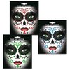 Face Jewels Festival Halloween Face Tattoos Stickers Day of the Dead Face Jewelry Rhinestones Crystals Stickers Green Red Blue Crystal DIY Temporary Tattoo for Hair Carnival Party 3PCS
