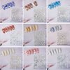 Zoance 20 Sheet 5D Embossed Nail Art Stickers,Luxury Gold Silver Nail Decals Self-Adhesive Metallic Leaves Flower Butterfly French Nail Stripe Line Stickers for Women Salon Home DIY Nail Supplies