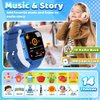 Smart Watch for Kid Age 4 5 6 7 8 9 10 Boys Girls Learning Toy with 26 Puzzle Game 1.69" Touch Screen HD Camera Video Music Player Alarm Clock Storybook Pedometer Christmas Birthday Gift Idea (blue)