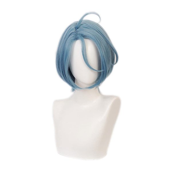 Mystylecos Ensemble Stars HIMERU Short Grey Blue Cosplay Wig with Free Wig Cap
