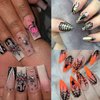 8 Sheet Halloween Nail Stickers Ghost Bat Spider Nail Decals 3D Self-Adhesive Spider Web Spooky Bat Spider Nail Art Stickers Design Gothic Nail Art Supplies for Holiday Acrylic DIY Nail Decoration