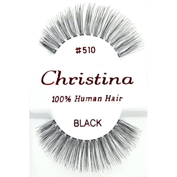 6X Eyelashes - #510 Christina 100% Human Hair Fake Eyelashes