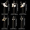 6 Pieces Flower Pearl Wedding Hair Pins, Handmade Gold Leaf Bridal Hair Styling Pins Headpiece Jewelry for Brides Bridesmaids and Flower Girls(Flower Pearl Style)