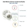 2pcs Motion Activated Light Sockets, E26/E27 Screw in Add on/Off Motion Sensor Sockets for Existing Lights, Dusk and Dawn Auto Motion Sensor Light Sockets Indoor for Porch Garage Basement