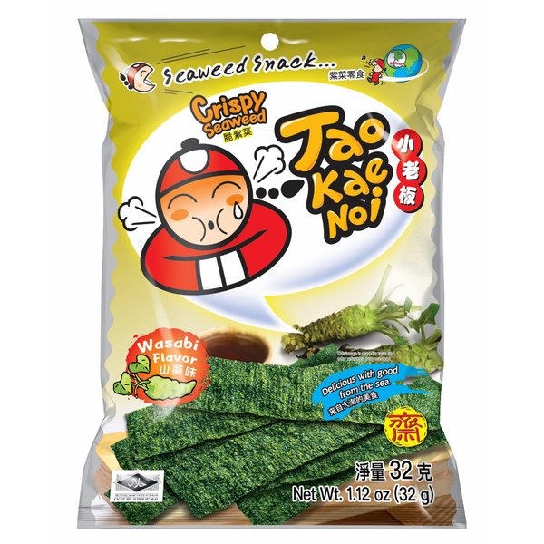 Tao Kae Noi Crispy Seaweed Snack, Wasabi, 1.12 oz (32 g)