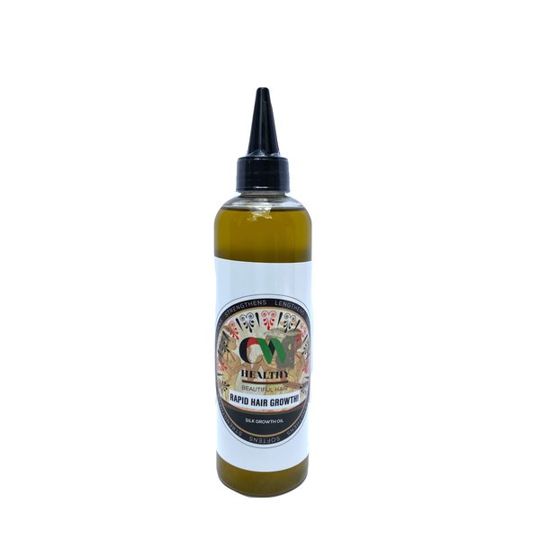 Silk Growth Oil is formulated with 6 organic essential oils which provide for 'RAPID' hair growth, it makes the hair shiny with a healthy glow and provides strength, luster, maintains PH balance, repairs dead skin cells and gives more elasticity to the ha