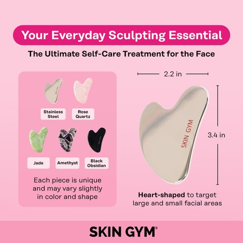 SKIN GYM Sculpty Heart Gua Sha Face Sculpting Tool & Face Massage Tool, Anti-Aging Guasha Tool for Face Under Eye Bags, Puffy Eyes and Fine Lines | Face Lifting, Face Sculptor & Jawline Sculptor
