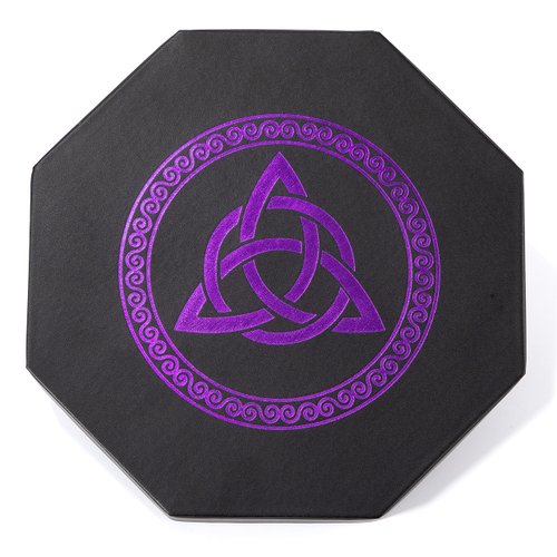 DND Dice Tray - Premium 8 Inch Dice Tray Dungeons and Dragons - Exquisitely Detailed Purple World Tree & Triquetra Design - Perfect RPG Dice Rolling Tray with D&D Dice Box Storage to Protect Dice