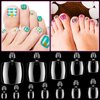 PAGOW 600Pcs False Toe Nail Tips, 12 Size Clear Acrylic Artificial French Full Cover DIY Toenails Fake Foot Decoration Art Salon for Women girl