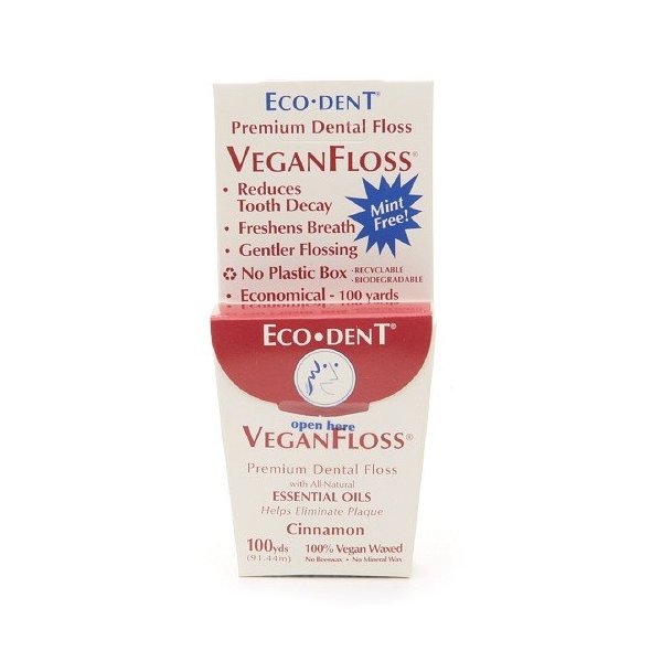 Eco-Dent Vegan Floss Premium Dental Floss, Cinnamon 100 yd (91.44 m)