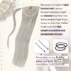 LaaVoo Ponytail Hair Extensions Human Hair Wrap Around Ponytail Extension Human Hair #60 Platinum Blonde Human Hair Clip in Ponytail Hair Extensions 14 Inch 70g
