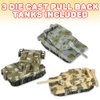 ArtCreativity Pull Back Tank Toys, Set of 3, Diecast Tank Military Toys in Camouflage Colors, Army Toys for Boys and Girls with a Pullback Motion, Gifts and Army Party Favors for Kids