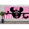 Minnie Mouse 3rd Birthday Backdrop, Minnie Mouse 3rd Birthday Banner Party Supplies, Minnie Mouse 3rd Birthday Decorations, Third Birthday Photography Background (6.6 x 3.3 ft)